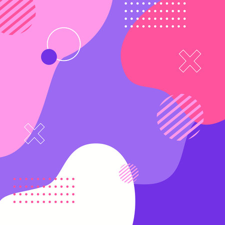 Abstract geometric background with memphis elements. Vector illustration for your designのイラスト素材