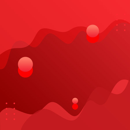 Abstract red background with circles and dots. Vector illustration for your designのイラスト素材