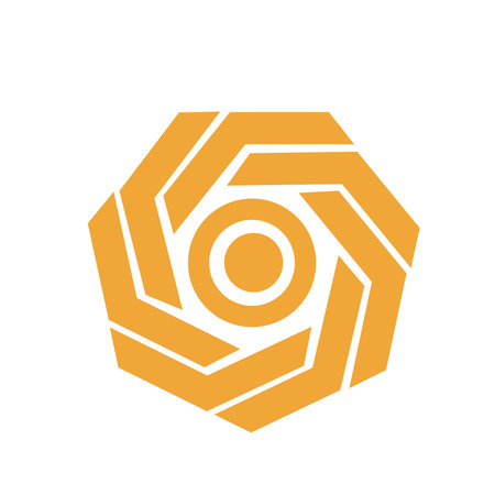 Abstract hexagon logo design template. Geometric hexagon vector icon.のイラスト素材