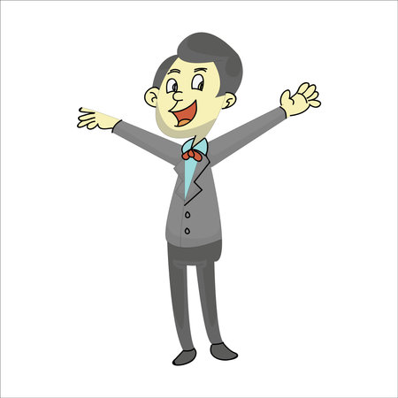 Businessman cartoon character vector illustration. Businessman cartoon character vector illustration.のイラスト素材