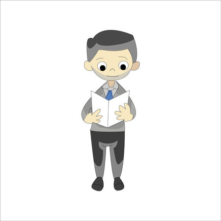 Businessman cartoon character vector illustration isolated on white background. Businessman cartoon character.のイラスト素材