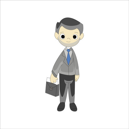 businessman cartoon character vector illustration isolated on white background. Businessman cartoon character.のイラスト素材