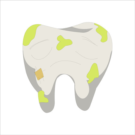 Tooth icon. Vector illustration of a tooth on a white background.のイラスト素材