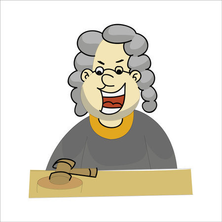 Old man sitting at the table. Vector illustration in cartoon style.のイラスト素材