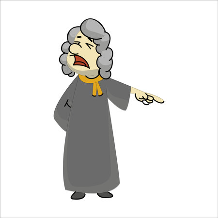 Cartoon illustration of a gothic man pointing his finger.のイラスト素材