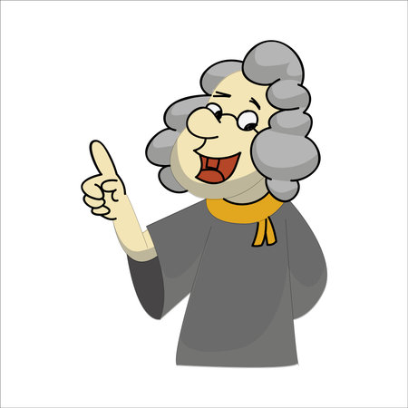 Elderly woman pointing with her index finger. Vector illustration.のイラスト素材