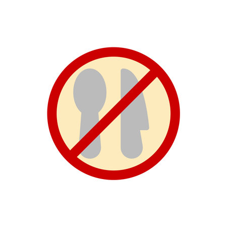 No spoon and fork icon. No food sign. Vector illustration.のイラスト素材