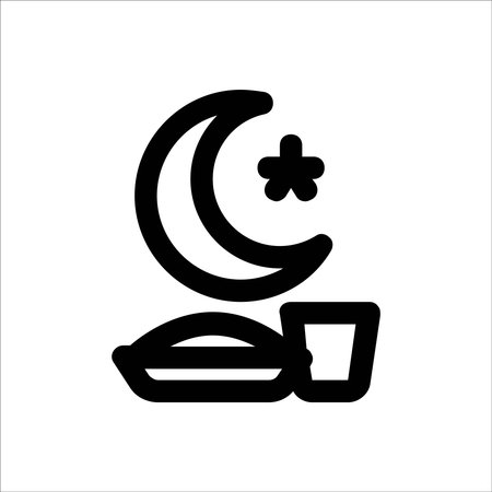 Vector icon of a cup of coffee and a crescent moon.のイラスト素材