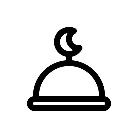 Crescent moon and dome vector icon. Muslim holy month symbol.のイラスト素材