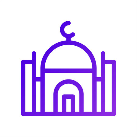 Mosque vector line icon on white background for web and mobile appのイラスト素材