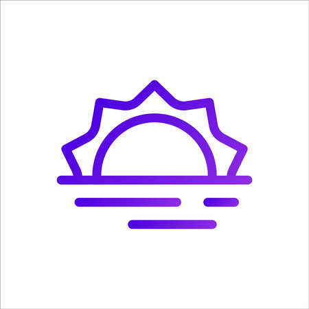 Sunset vector line icon on background for graphic and web design. Simple vector sign. Internet concept symbol for website button or mobile appのイラスト素材