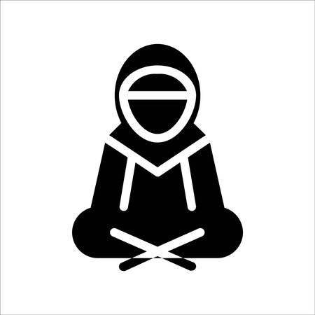 Muslim prayer icon. Isolated vector illustration on a white background.のイラスト素材