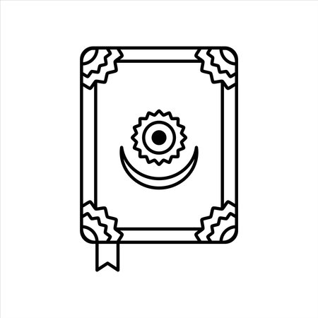 Ramadan Kareem book line icon, outline vector sign, linear symbol.のイラスト素材