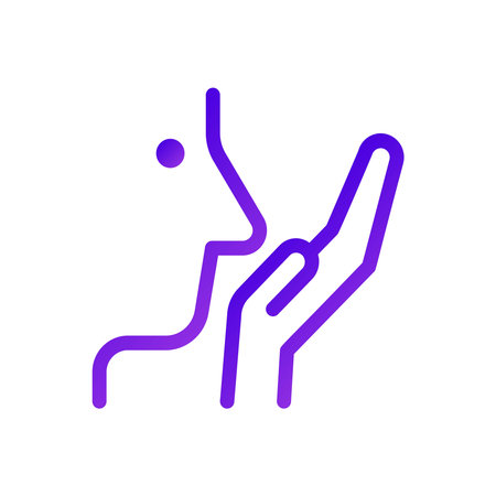 Hand massage icon vector. A thin line sign. Isolated contour symbol illustrationのイラスト素材