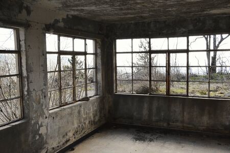 A spooky and abandoned hotel in Prodromos Cyprus.の写真素材