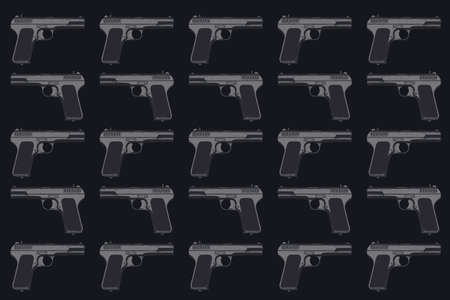 Pattern of WWII German army handgun on dark grey backgroundの写真素材