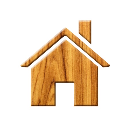 wooden house icon の写真素材