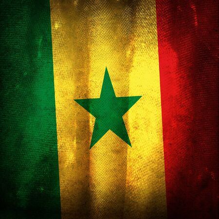 Old grunge flag of Senegal の写真素材