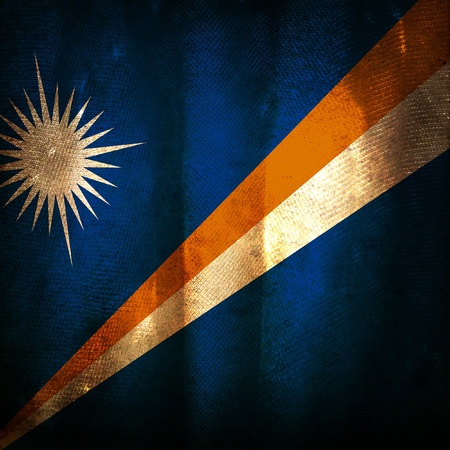 Old grunge flag of marshallの写真素材