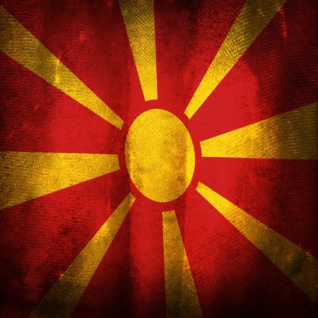 Old grunge flag of Macedoniaの写真素材