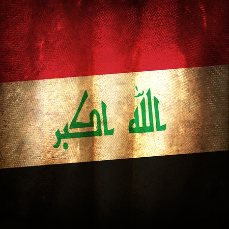 Old grunge flag of Iraqの写真素材