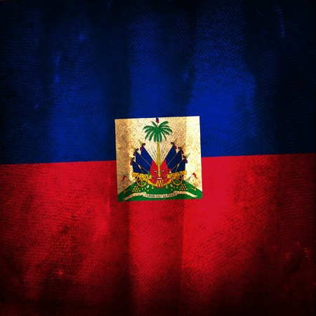 Old grunge flag of Haitiの写真素材