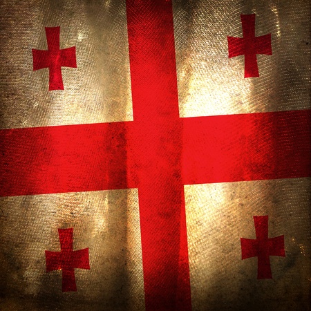 Old grunge flag of Georgiaの写真素材
