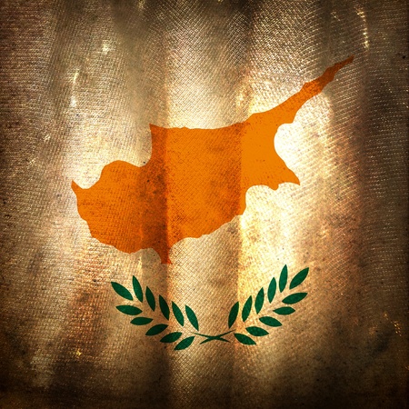 Old grunge flag of Cyprusの写真素材