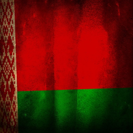 Old grunge flag of Belarusの写真素材