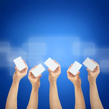 Card blank in hand 