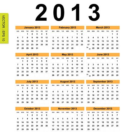 2013 Calendar vectorのイラスト素材