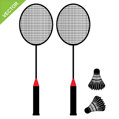 Badminton silhouettes vector のイラスト素材