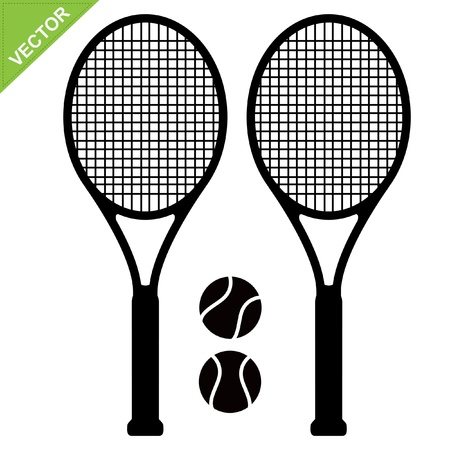 Tennis racket silhouettes vector のイラスト素材