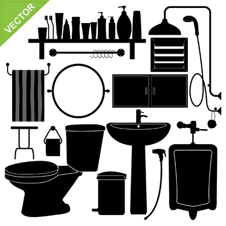 Bathroom silhouetteのイラスト素材