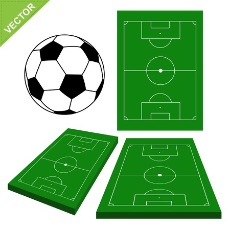 Soccer ball and soccer stadium vectorのイラスト素材