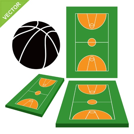 Basketball court vectorのイラスト素材