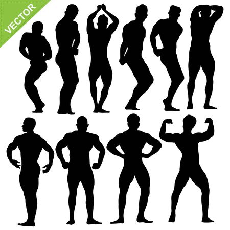 Bodybuilding silhouettes のイラスト素材