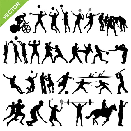 Sport players silhouettes のイラスト素材