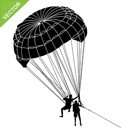 Parachute silhouette のイラスト素材