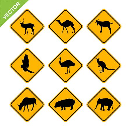 Animal traffic sign vectorのイラスト素材