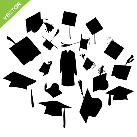 Graduate silhouettes vectorのイラスト素材
