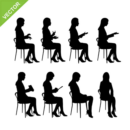 Business woman silhouettes vectorのイラスト素材