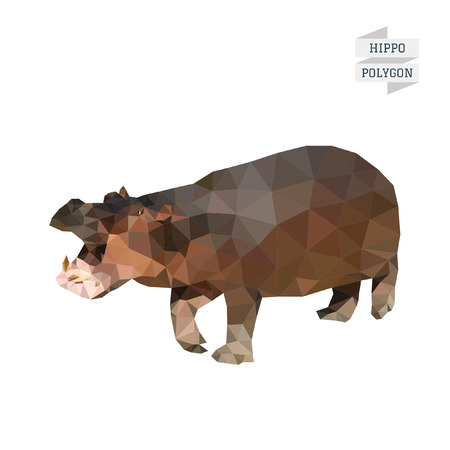 Hippopotamus polygon vectorのイラスト素材