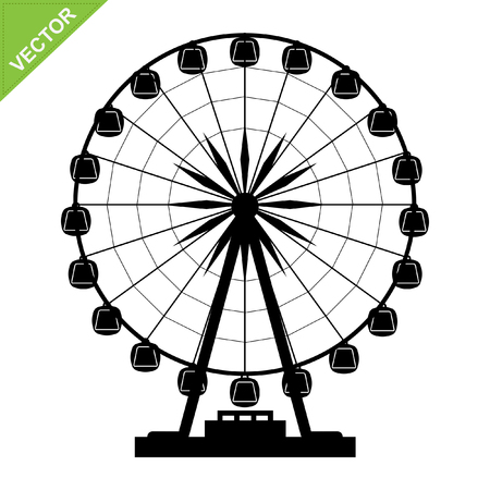 Ferris wheel silhouettesのイラスト素材
