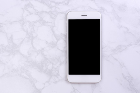 White mockup smartphon on marble backgroundの写真素材
