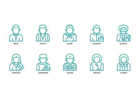 Jobs and occupations icons setのイラスト素材