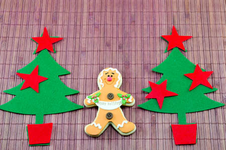 Edible gingerbread and a two  christmas trees