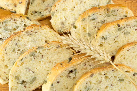 Slices of integral rye bread with seeds