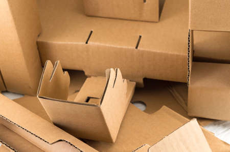 Cardboard boxes pieces in a pileの写真素材