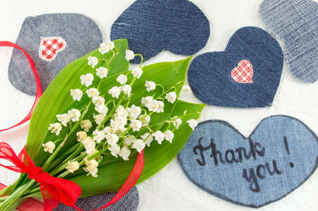 Lily of the valley flowers bouquetの写真素材